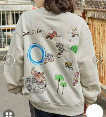 SONIC 빈티지 프린트/자수 오버 사이즈 맨투맨 L 사이즈