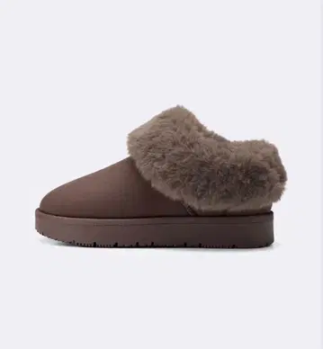 브라운 퍼 부착 어그 부츠