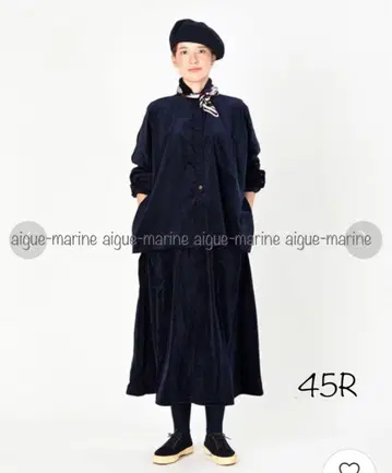 45R 코듀로이 빅 셔츠 네이비