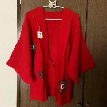 겉옷 기모노용 겉옷 니트 겉옷 빨간색 레트로