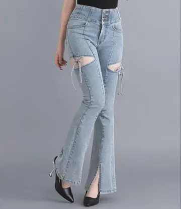 DearMyLoveRose 리본 플레어 데님