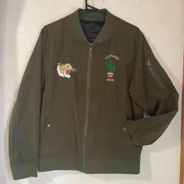 리버서블 멕시칸 스컬 자수 블루종 호랑이 선인장 스카잔 한번 착용