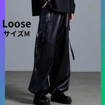 Loose 인조 가죽 드레이프 모드 2way 파라슈트 카고 팬츠