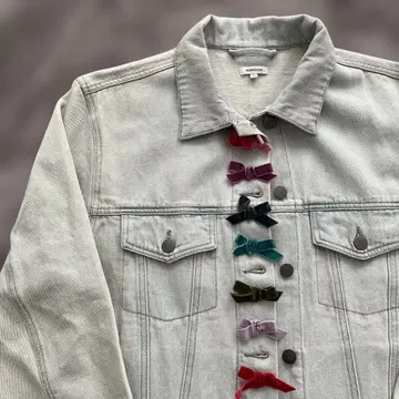 MANOUSH 마누슈 사이즈 34 데님 자켓 리본 달린 것