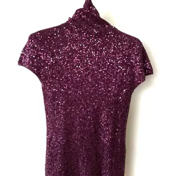 [ 미사용 ] DonnaKaran 다나캐런 스팽글 하이넥 스웨터