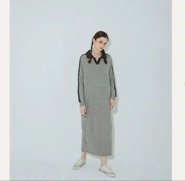 pinue 부클레 카라 니트 원피스 ( GRAY )