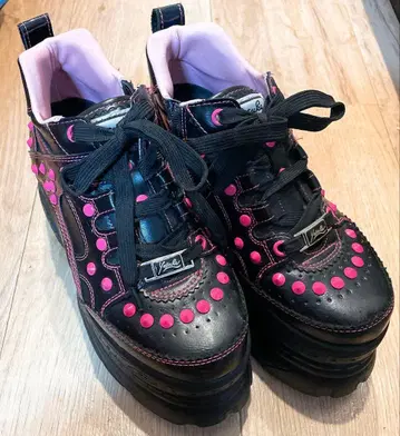 요스케 통굽 스니커즈 23.5 핑크 스터드