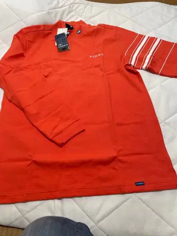 FIDRA 오렌지 스트라이프 스웨터