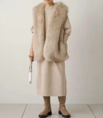 베이지 롱 원피스 니트 원피스