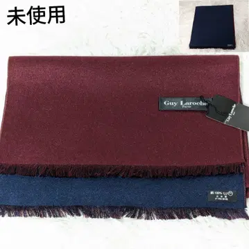 미사용 기라로쉬 실크 리버서블 네이비 버건디 머플러