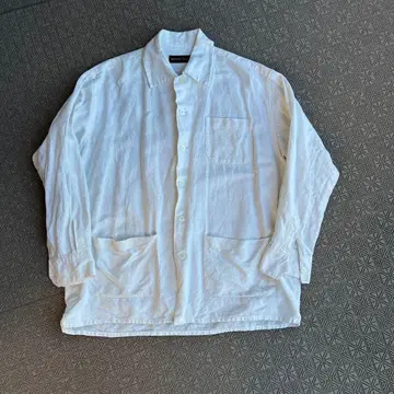 [유로 물품] 화이트 린넨 커버올 셔츠 자켓