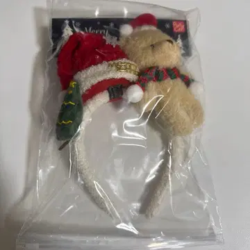 크리스마스 산타 모자 곰 머리띠