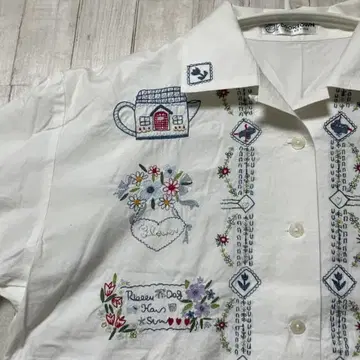 M [COOKTOWN] 쿠쿠타운 자수 블라우스 면 100% 귀여운