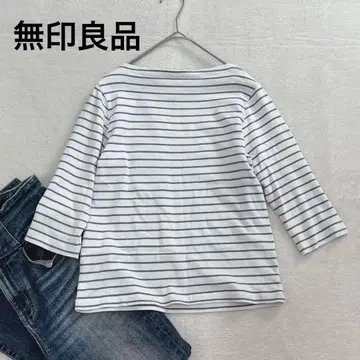 [무인양품] 보더 티셔츠 7부 소매 M 사이즈