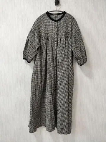 체크 무늬 롱 원피스 사만사 모스모스 sm2