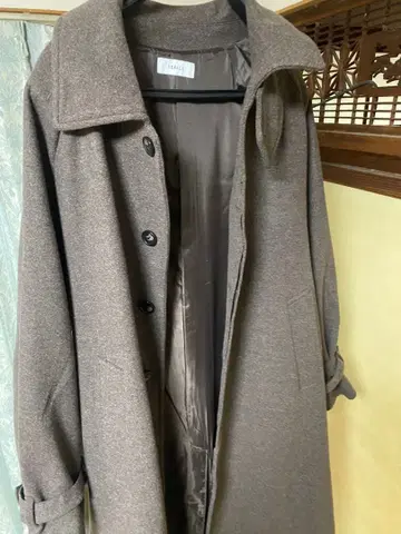 SERACE 2way 오버 멜톤 스텐카라 코트 신색 믹스 브라운 L