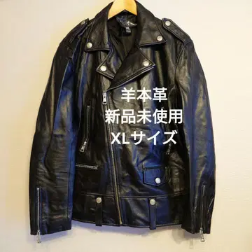 블랙 가죽 싱글 라이더 자켓 XL
