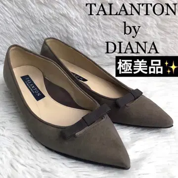 펌프스 23 로우힐 다이애나 DIANA 스웨이드 리본 플랫 브라운