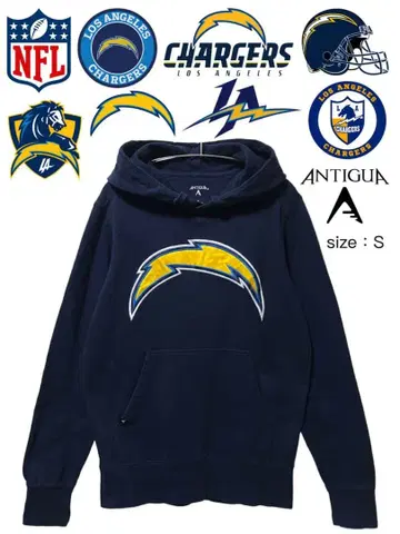 NFL 로스앤젤레스 차저스 후드티 S 네이비 USA 구제 의류