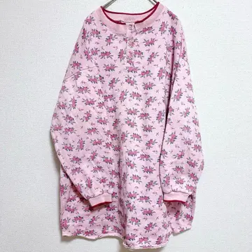 꽃무늬 핑크 긴팔 트레이닝복 [ L ] 룸웨어 여성용 넉넉한