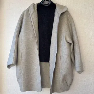 GALERIE VIE 라이트 멜톤 후디드 코트