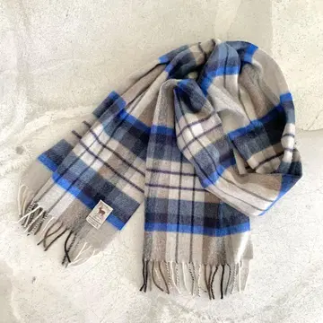 메리노울 체크 무늬 머플러 HILLTOP