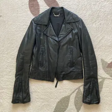 NINE 라이더 자켓 블랙 천연 가죽 no.1150