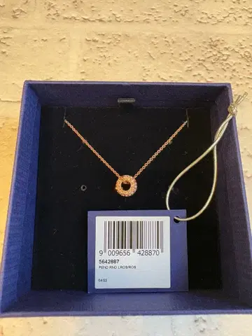 미사용 스와로브스키 목걸이 핑크 골드