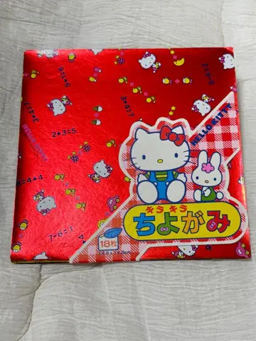 헬로키티 종이접기 반짝이 초요가미 쇼와 레트로 산리오 당시 물건 일본제