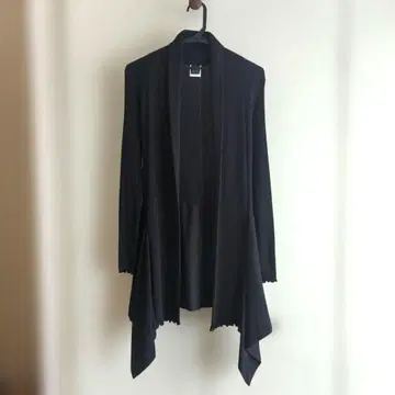 Ocalito 블랙 롤 칼라 롱 가디건