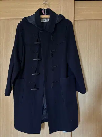 네이비 더플 코트 후드 부착