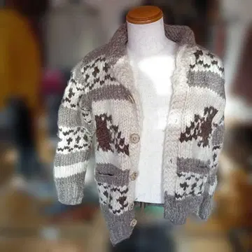 노르딕 무늬 울 스웨터 그레이 계열