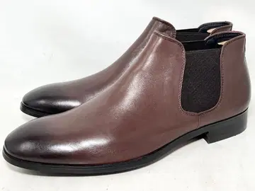 새상품급 전시품 TETE HOMME LL 가죽 사이드 고어 부츠 브라운