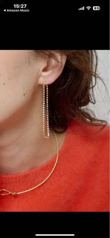 골드 체인 투웨이 스타일 귀걸이