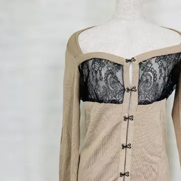 Sov. 베이지 레이스 긴팔 가디건