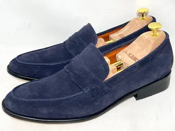 새상품급 GLENFORD 41 스웨이드 페니 로퍼 신발 네이비