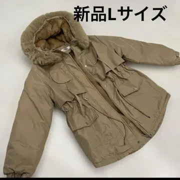 새상품 Ainuoka 베이지 여성용 따뜻한 보아 다운 자켓 L 사이즈