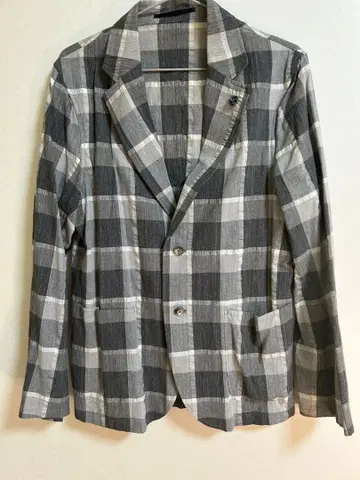 그레이 계열 체크 테일러드 자켓