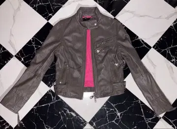 그레이 가죽 숏 자켓 y2k