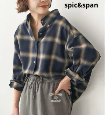 24AW 스픽 앤 스팬 옴브레 체크 루즈 셔츠