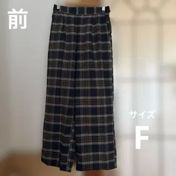 체크 와이드 팬츠