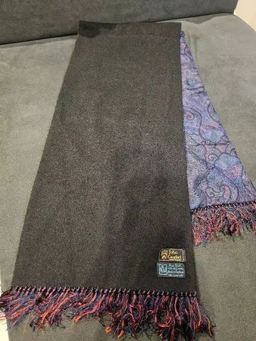 존 컴포트 페이즐리 무늬 머플러 올 실크