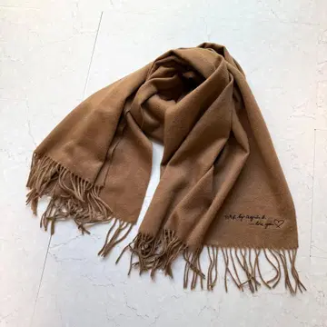 agnes b 에네스베 대형 머플러 로고 브라운