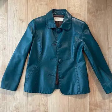 CHRISTIAN AUJARD 다크 그린 가죽 자켓 9호