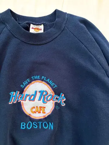 신배색 Hard Rock Cafe Boston 트레이닝복 XL 네이비