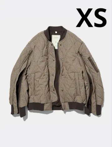 [ 새상품급 ] GU 지유 rokh 퀼팅 블루종 체크 아우터