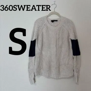 새상품급 360SWEATER [ S ] 아이보리 네이비 니트