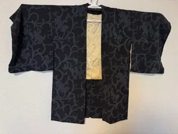 꽃무늬 블랙 겉옷 베이지 안감