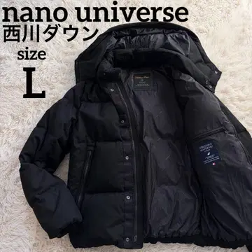 나노 유니버스 니시카와 다운 다운 자켓 블랙 L 후드 탈부착 가능