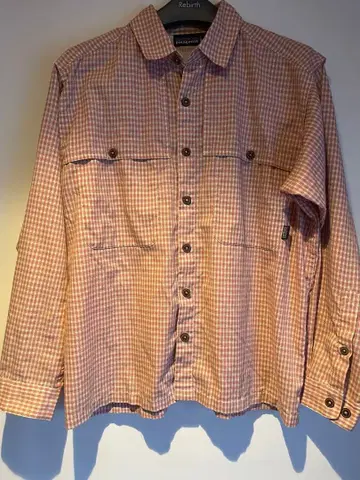 명작 patagonia 아일랜드 호퍼 셔츠 롱 슬리브 체크 무늬